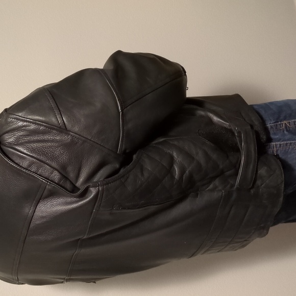 Motorcycle full Leather mens leather Coat jacket w/ gun pocket USA 🇺🇸 - Picture 5 of 14